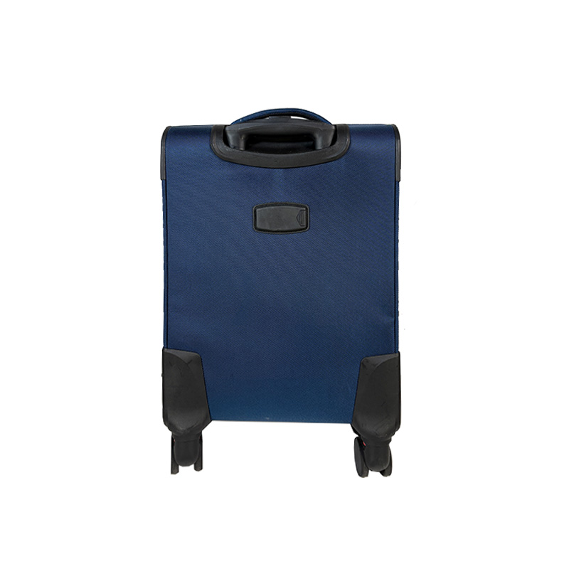 Durable fabric suitcases with soft exterior