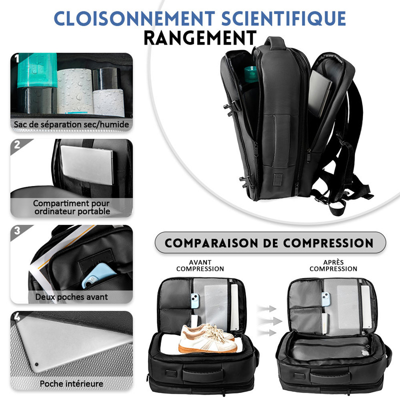 Business backpack with portable charging port