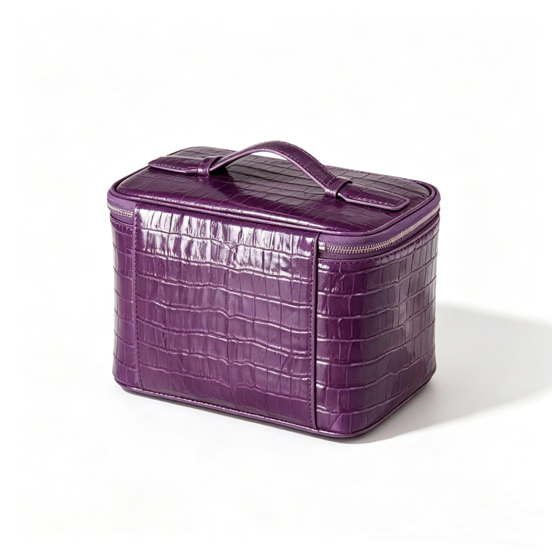 Small leather makeup bag